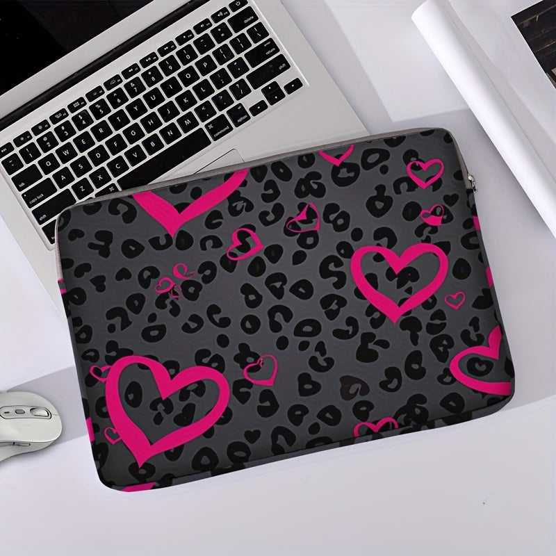 1pc Love Print Laptop Bag Soft Notebook Fabric Cover Suitable for 14-inch Laptop Computer Soft Cover Notebook Computer Cover Tablet Computer Cover Laptop Zipper Cover Fixed Handheld Computer Bag