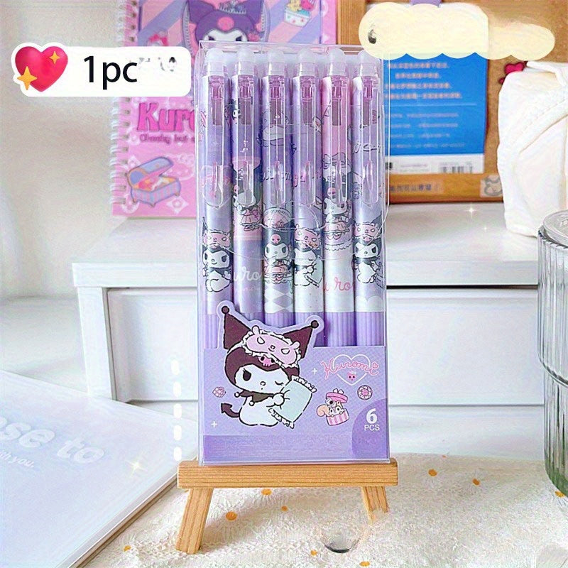 Random one! Sanrio Kulomi boxed erasable gel pen cute eraser Faux Leather case still pen ST crystal blue