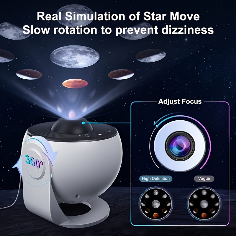 13-in-1 LED Galaxy Projection Night Light, Starry Sky Projection Lamp.