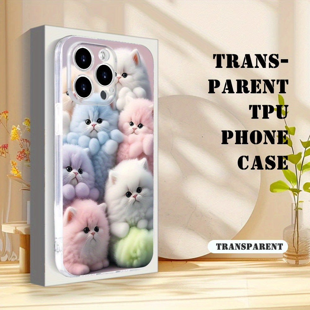 A Creatively Designed Colorful Cute Kitten Pattern Phone Case, Providing Full-Body Protection with Shockproof And Drop-Resistant TPU Soft Cover, Suitable As a Gift for Birthdays Or Holidays for Both Men And Women, Compatible