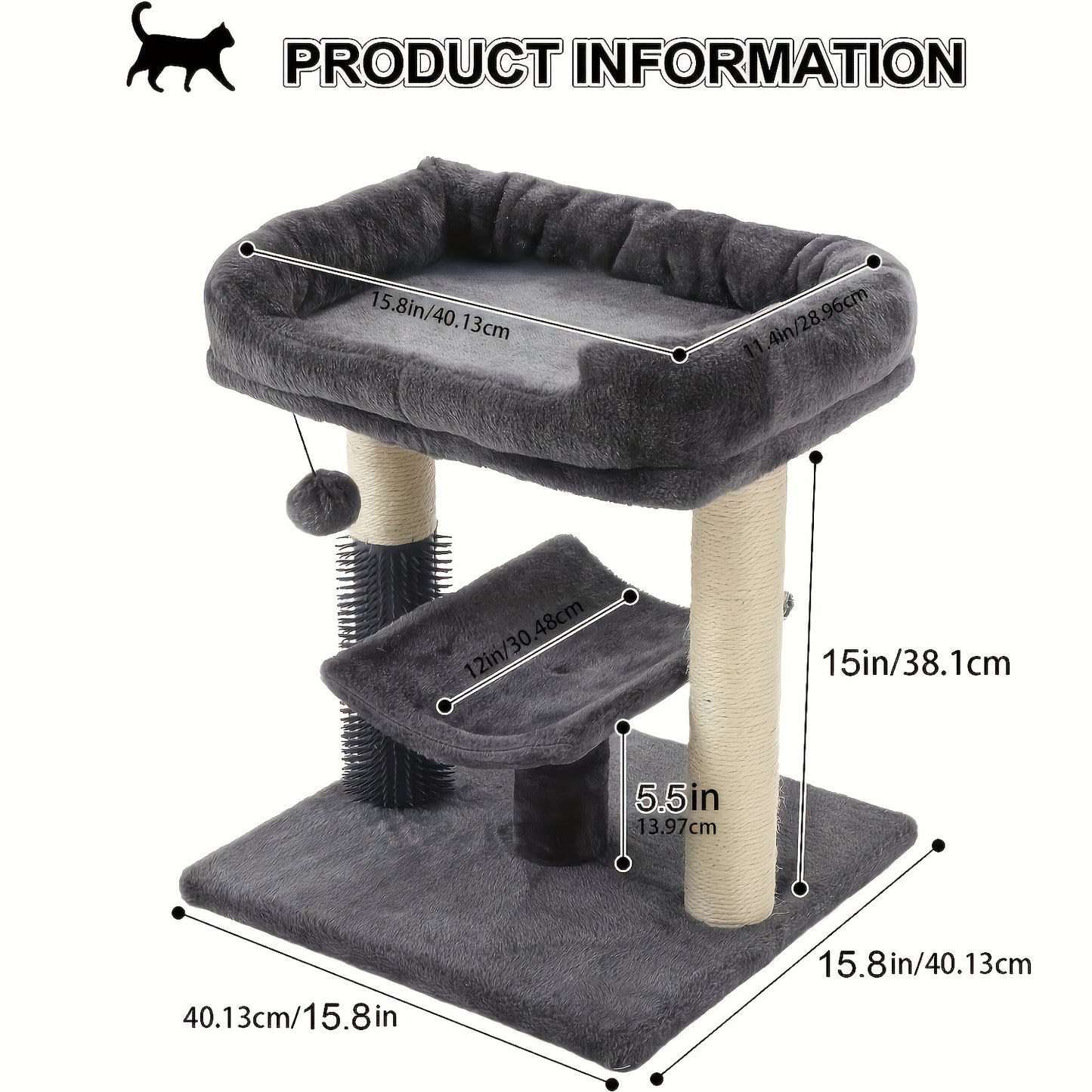 Deluxe Cat Tree Tower with Scratching Post