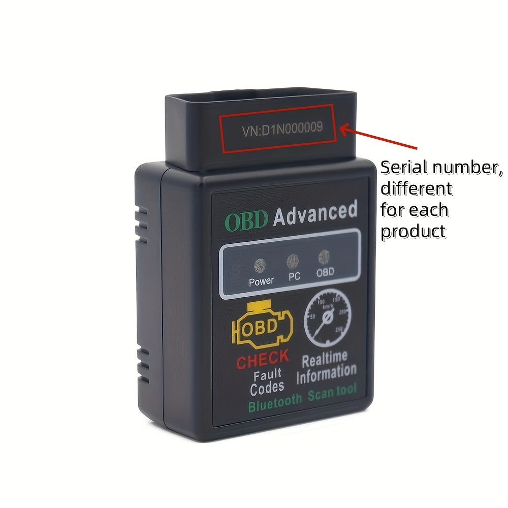 OBD2 scanner, car fault detector, advanced diagnostic car code reader, compatible with iOS and Android, used for engine fault codes and performance monitoring.