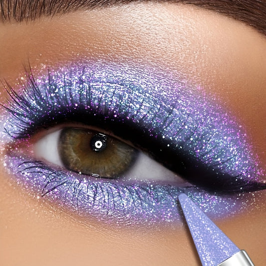 Waterproof, Sweatproof, Metallic Shimmer - Glitter Eyeshadow Pencil, Monochromatic Purple Pink, Creamy Texture for Bold Eye Makeup Looks, Makeup Essentials, Monochromatic Makeup, Eye Makeup Glitter