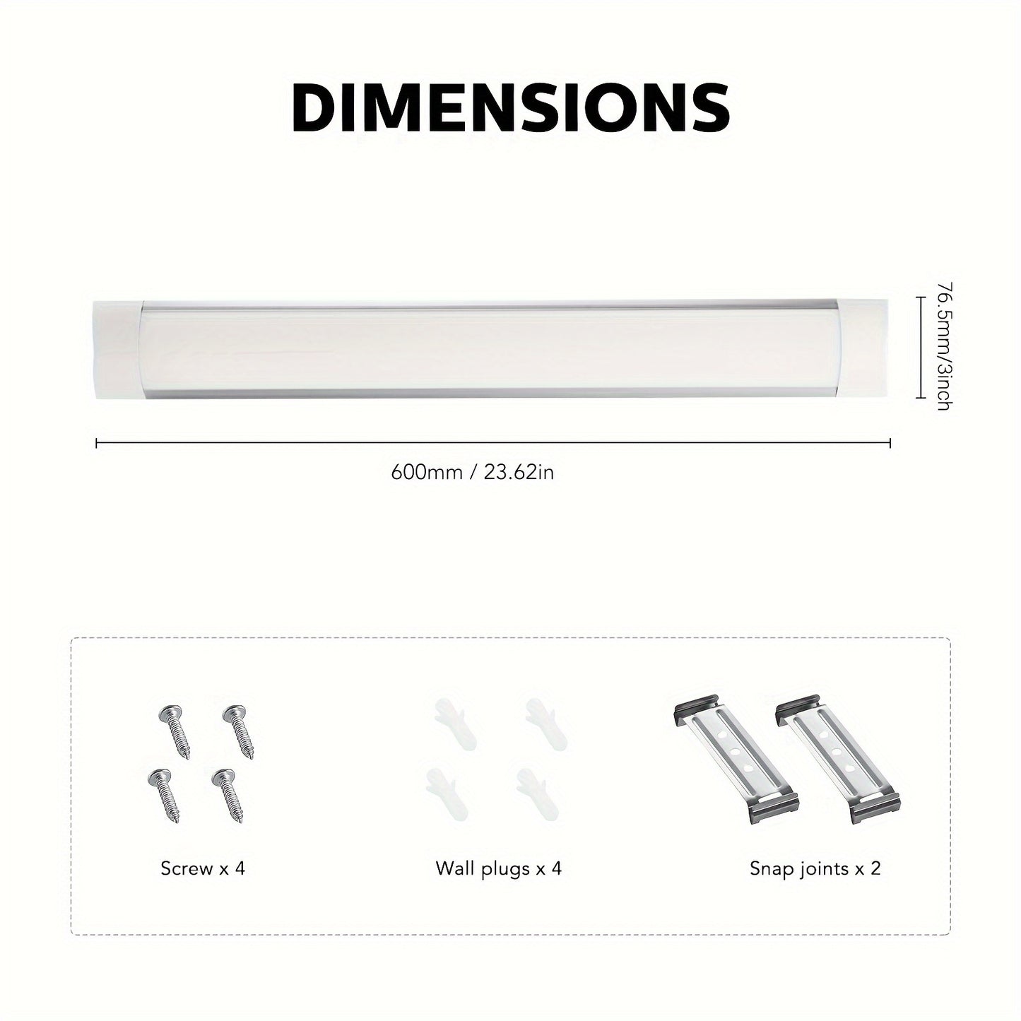 10-PACK 4-PACK 2-PACK 1-PACK 30.48cm 60.96cm 91.44cm 121.92cm 152.4cm LED Strip Lights Batten Tube Light Garage Workshop Ceiling Lamp Garage Ceiling Fixture