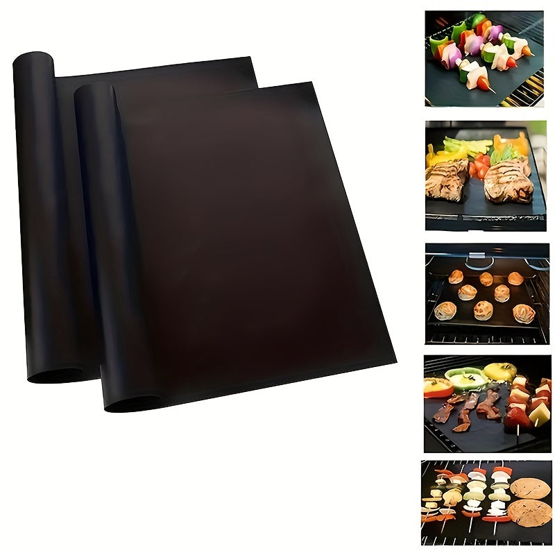 1/2pcs Durable Non-Stick Reusable Baking Mats - Perfect for Electric & Gas Ovens, Toasters, and Grills - Easy to Clean Kitchen Essentials for Outdoor BBQs & Cooking