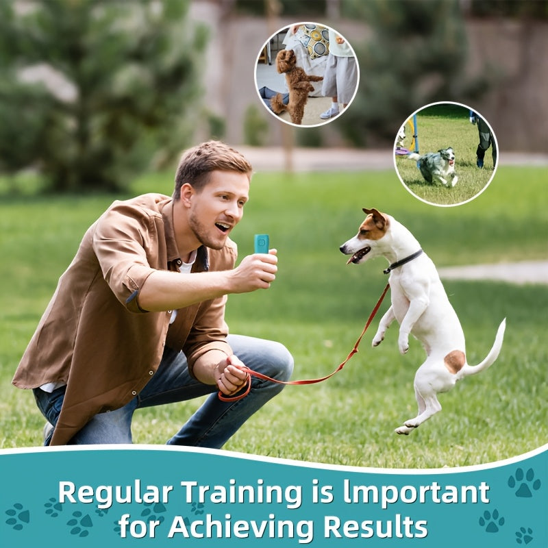 New Anti-Barking Device, Dog Barking Control System, Rechargeable Ultrasonic Dog Barking Deterrent, Suitable for Humans And Dogs, Portable for Indoor And Outdoor Use (Blue)