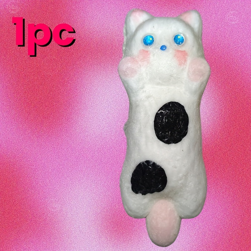 Tuxedo Kitty Skewer, Sleepy Cat Taba Squeeze Toy, Pet Lover, Squishy Doll, Relaxation, Fidget Toy, Birthday, Back to School, Christmas, New Year, Easter Gift, Home Decor, Student Office Relaxation