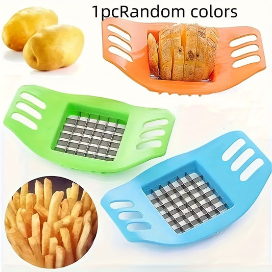 1pc Durable EasySlice Multipurpose Kitchen Slicer - Manual PVC Fruit & Vegetable Dicer, Handheld Potato Cutter for French Fries & Salad Prep, Ideal for Home & Restaurant