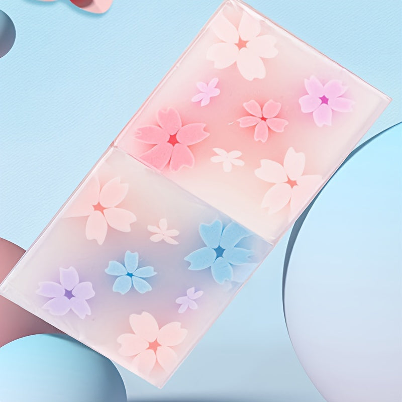 [2-Pack Cherry Blossom Erasers] 2-Pack High Value Cherry Blossom Translucent Rubber Erasers | Creative Small Fresh Erasers for Students, Desktop Decor, Clean Wiping, No Trace