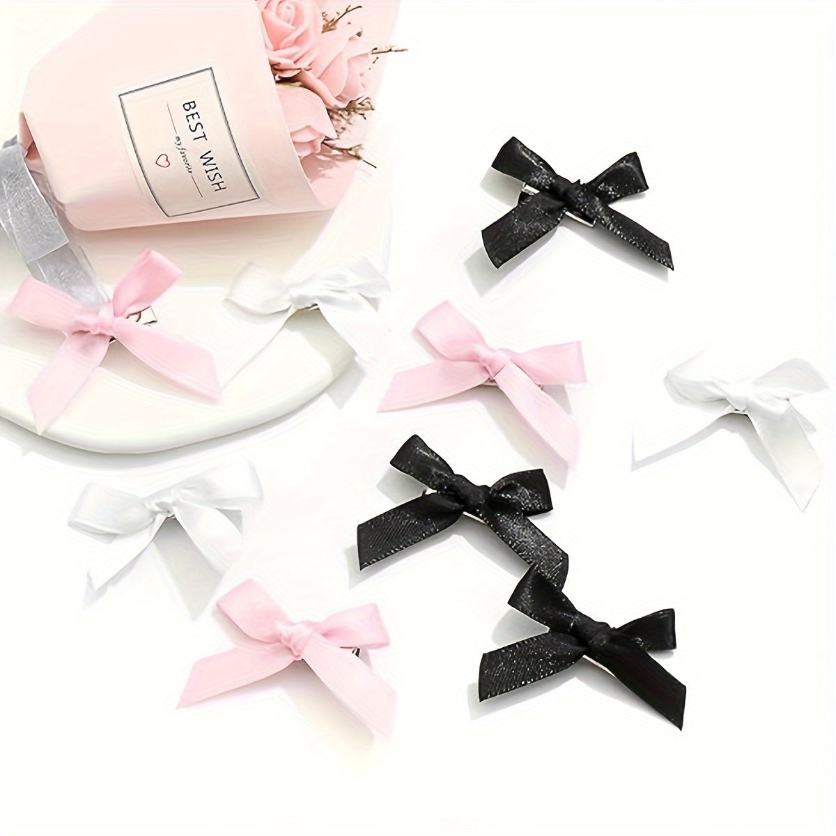 Bow small hairpin ballet girlish style dopamine ribbon tied hair with braided hairpin headdress
