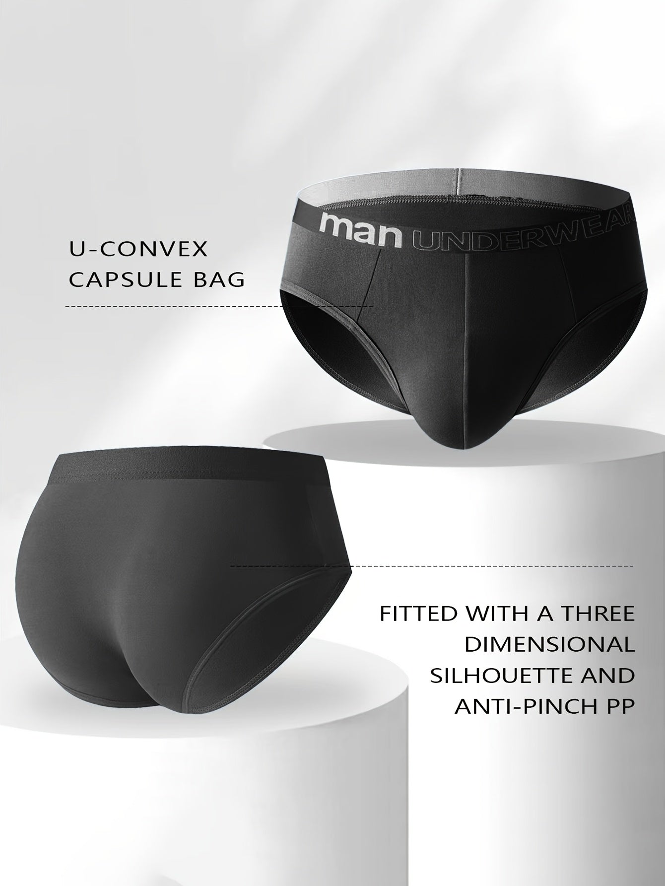 [High Elasticity Men's Briefs] 10pcs Men's Briefs - High Elasticity, Breathable Underwear.