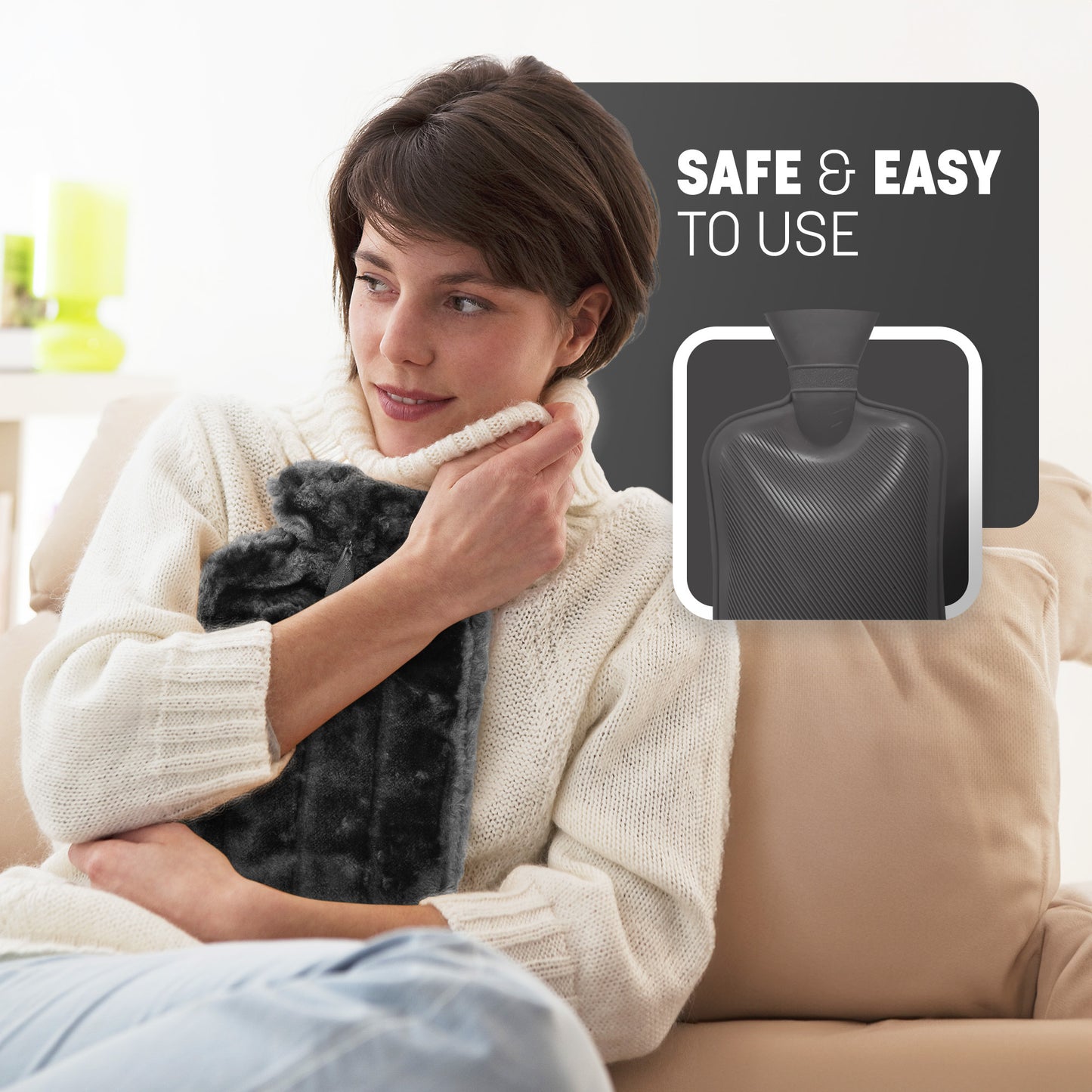 Cosy Hot Water Bottle with Plush Cover