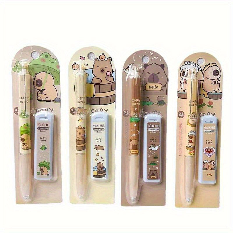 1pc Capybara Series High-Value Automatic Pencil Set, 0.5mm, Suitable for Office and School Stationery, School and Office Supplies, Back-to-School Essentials, Ideal Choice for Thanksgiving, Halloween, Christmas