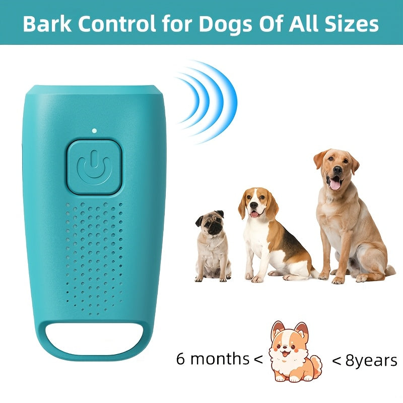 New Anti-Barking Device, Dog Barking Control System, Rechargeable Ultrasonic Dog Barking Deterrent, Suitable for Humans And Dogs, Portable for Indoor And Outdoor Use (Blue)