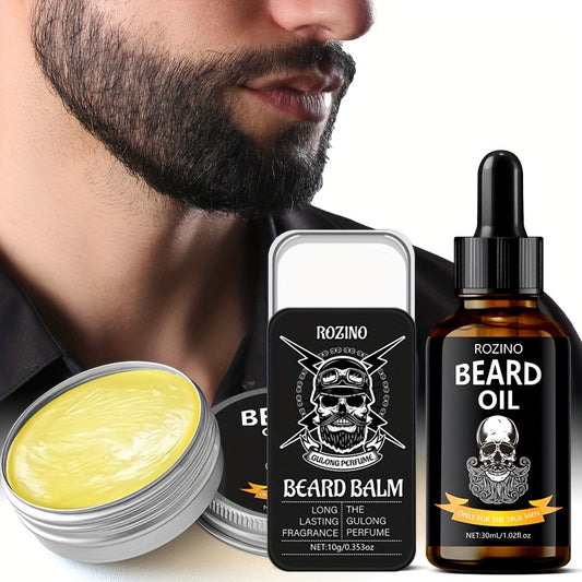 4pcs ROZINO Men'S Beard Care Set - Hypoallergenic, Non-Greasy Moisturizer with Co4pcs ROZINO Men Beard Care Set.
