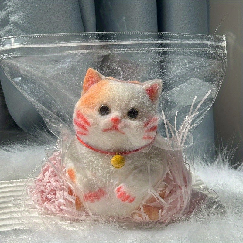 3.54x2.36inch/9x6cm Squishy toy is super cute, take a bite of a chubby big cat, squeeze and shape it with high beauty value. It is a handmade makeup simulation ornament and squeezing toy
