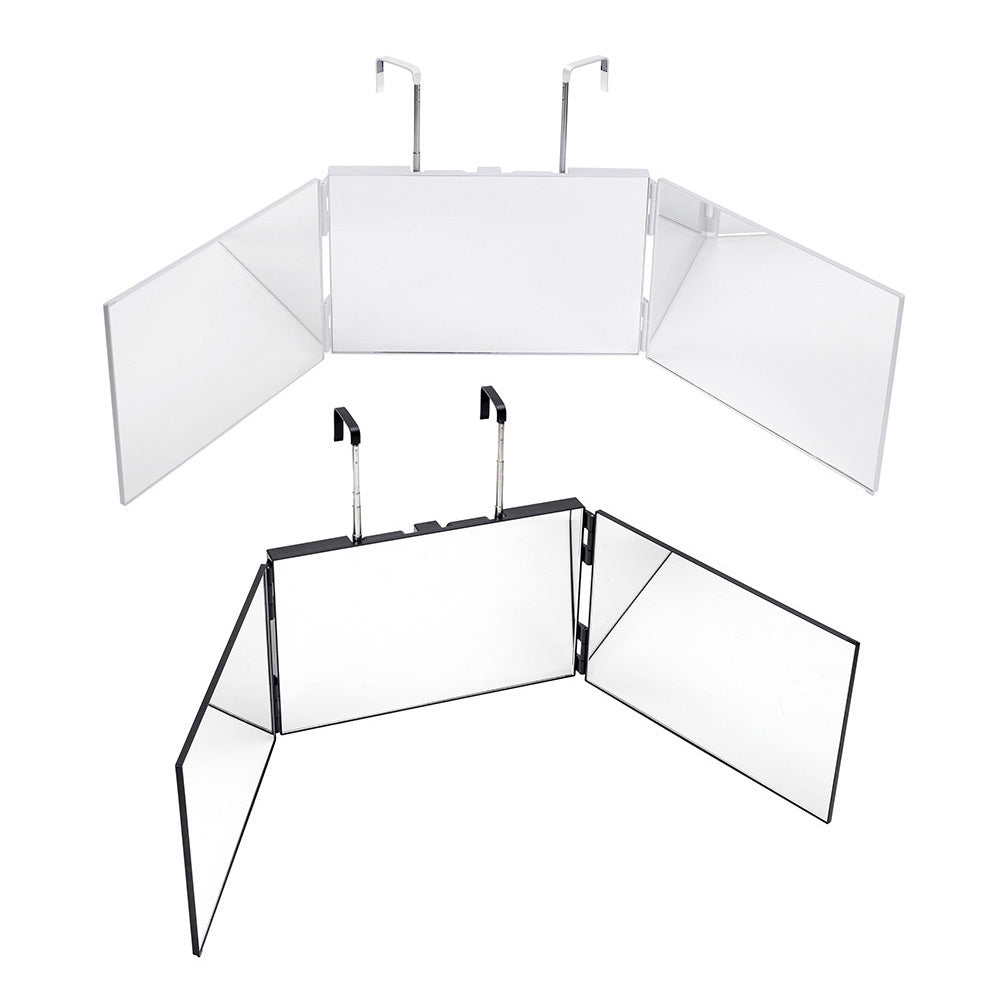 Rotating Three Way Mirror Hair Clipper, 3-way Rotating Folding Makeup Mirror,