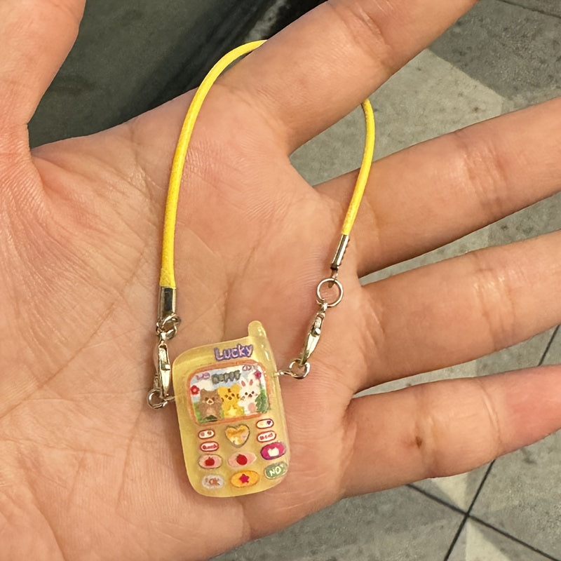Adorable Cartoon Animal Resin Keychain with Colorful Phone Charms - Fun Bag Accessory and Gift Idea for Women