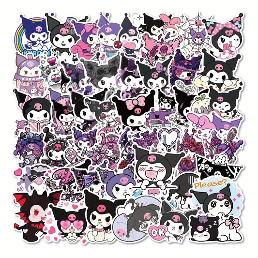 50 PCS Sanrio Kawaii Sticker Collection Deluxe - Vibrant, Waterproof, Laptop-Friendly Stickers Featuring Adorable Kuromi, Cinnamoroll & Friends - Perfect for Customizing Phones, Luggage, Water Bottles, Journals and More!