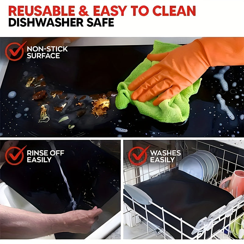 1/2pcs Durable Non-Stick Reusable Baking Mats - Perfect for Electric & Gas Ovens, Toasters, and Grills - Easy to Clean Kitchen Essentials for Outdoor BBQs & Cooking