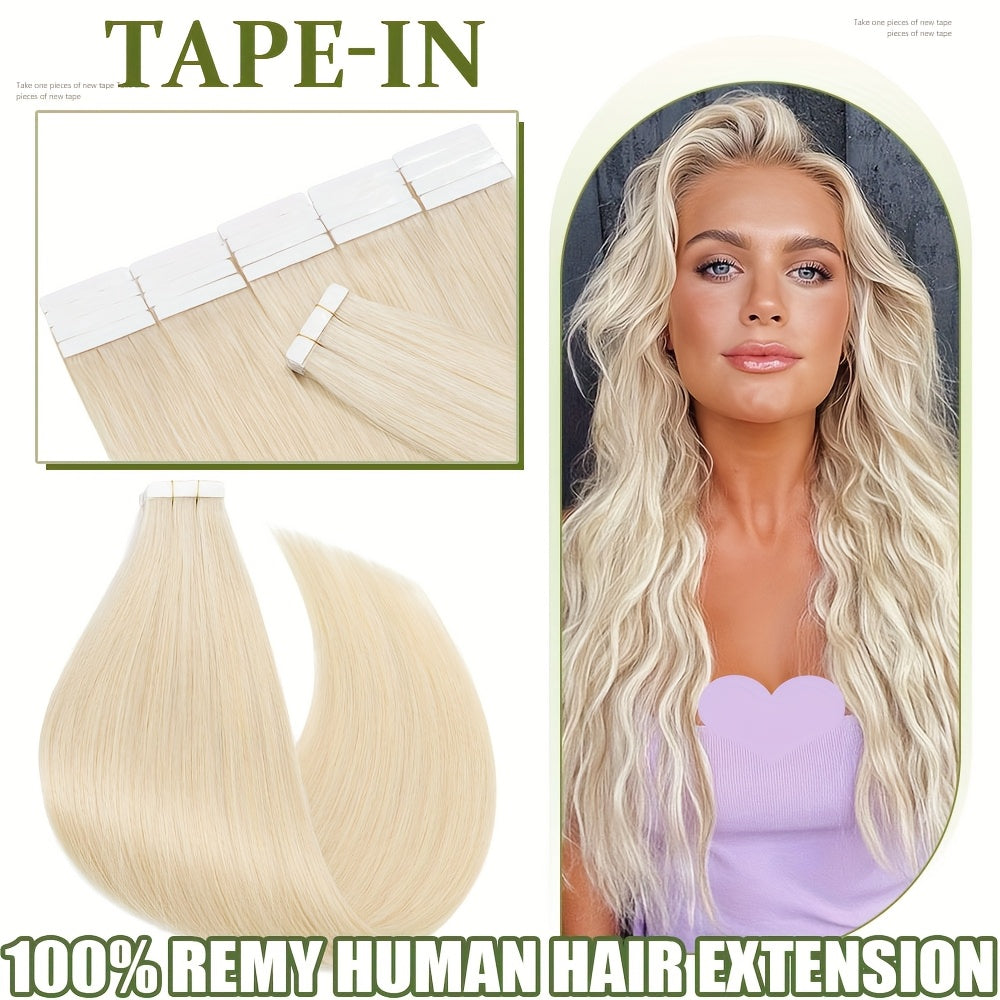 20pcs (50g Each) Brazilian Virgin Hair Extensions - 100% Remy Human Hair, Natural Brown/Blonde/Red/Black/, Straight Hair Extensions with Seamless Beige Weft, Long 35.56-60.96 cm Lengths for Women.