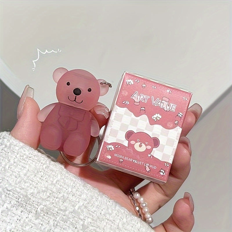 Six-color Bear Lip Glaze - Moisturizing, Matte, Waterproof, Long-lasting, Easy to Apply, Dark Red, Pink, Gift for Couples, Girlfriend