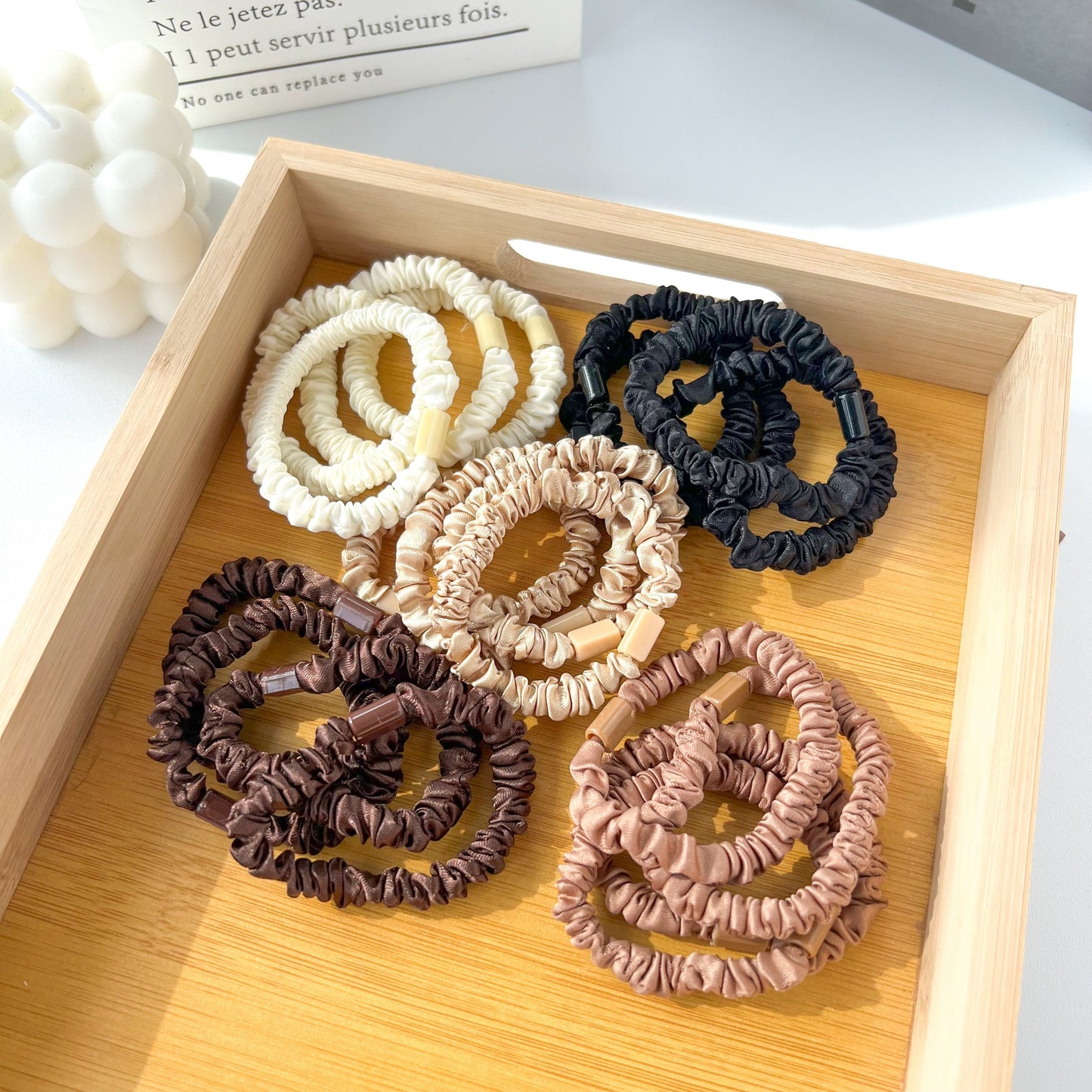 10pcs Cute Coffee Color Love Pendent Hair Rope | Elastic Rubber Hair Bands Hair Ties Bowknot Hair Accessories for Women