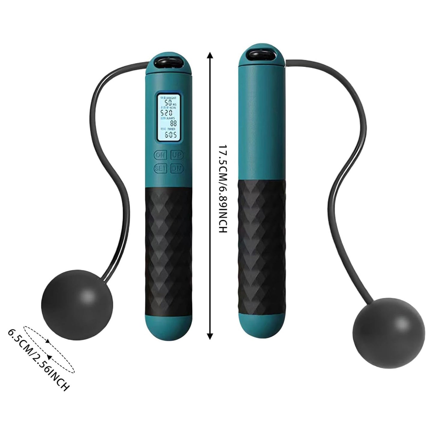 Ropeless Skipping Rope, Cordless Skipping Ropes for Adults, Wireless Skipping Rope with Counter, Smart Digital Gravity Ball Jump Rope without Rope for Home Workout Equipment for Women Men
