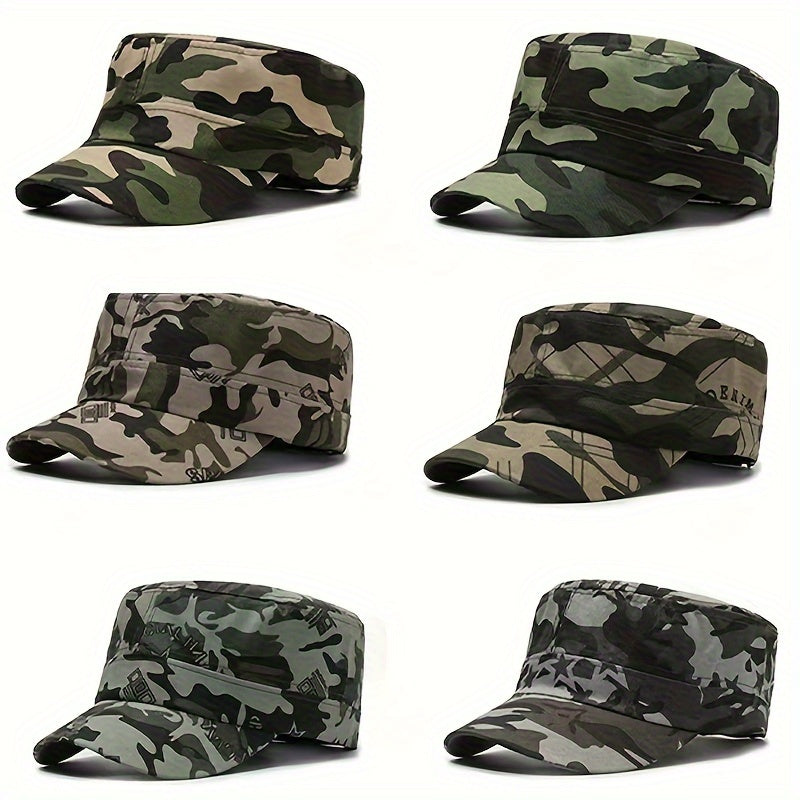 [Lightweight Hat] Lightweight Camouflage Baseball Cap - Sun Protection Flat Top Hat, 100% Polyester, Machine Washable, Ideal for Outdoor Sports & Tactical Use