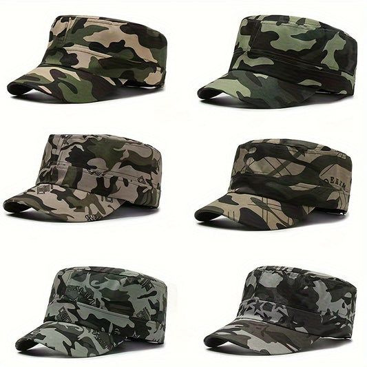 [Lightweight Hat] Lightweight Camouflage Baseball Cap - Sun Protection Flat Top Hat, 100% Polyester, Machine Washable, Ideal for Outdoor Sports & Tactical Use
