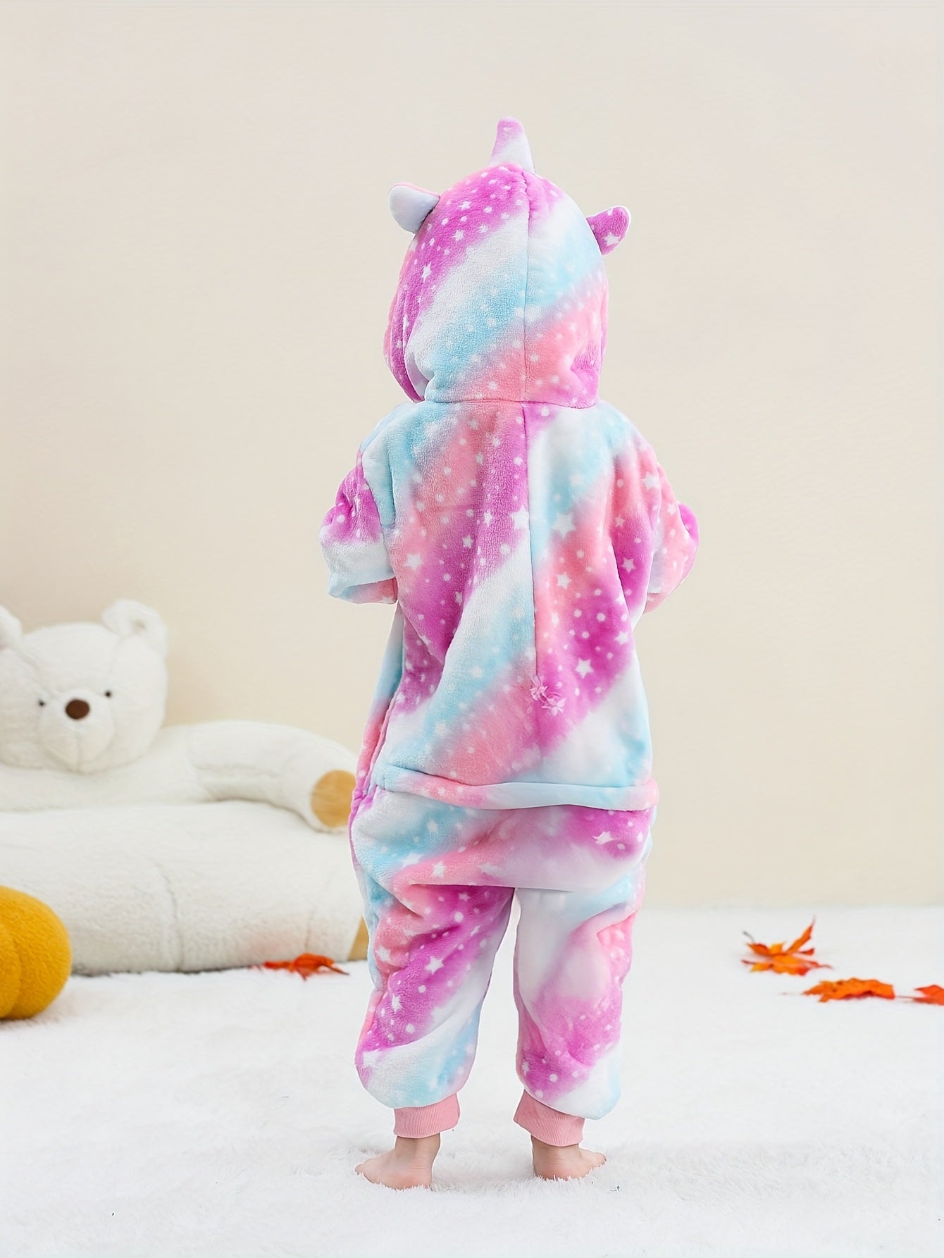 Animal Hooded Onesie Children's Flannel Clothing 4-12Y for Autumn and Winter