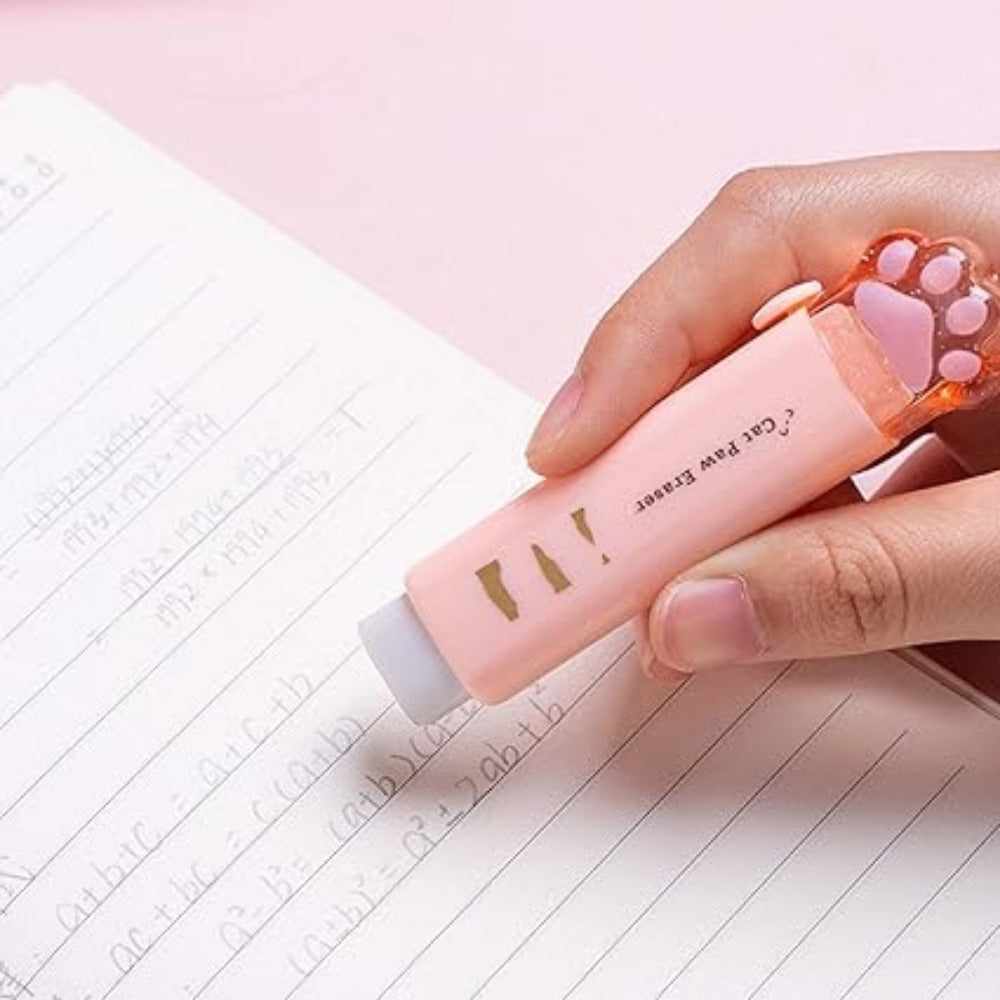 4pcs Cute Erasers, Retractable Eraser Kawaii Cat Paw Erasers for people,Rubber Push-Pull Eraser for Writing,Drawing Aesthetic Erasers for Office Supplies