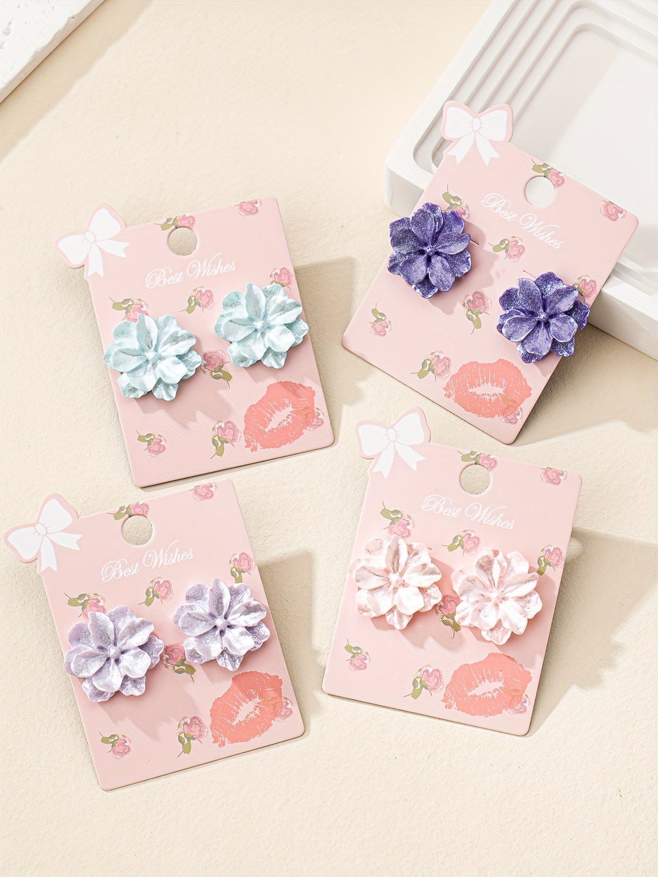 Elegant Floral Bloom Stud Earrings - Hypoallergenic Acrylic, Iron-Free Ear Needles, Perfect for Daily Wear, Parties, Weddings, Banquets, Business Events, and Leisure Activities - One Pair