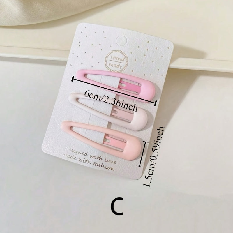 15pcs Pink Gradient Hair Clips - Elegant Metal Barrettes for Women, Heart & Star Shapes, Durable, Lightweight, Versatile Styling