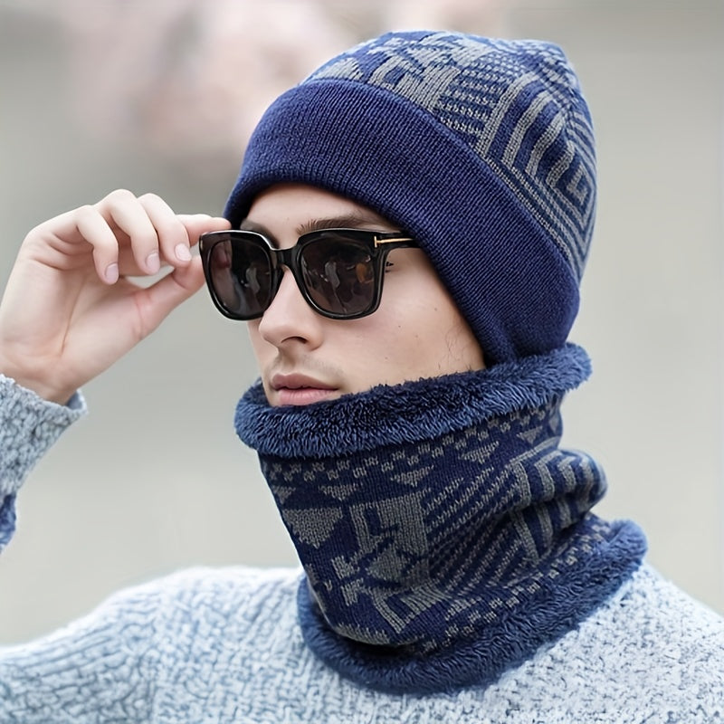 2pcs Men's Hat+Scarf Autumn