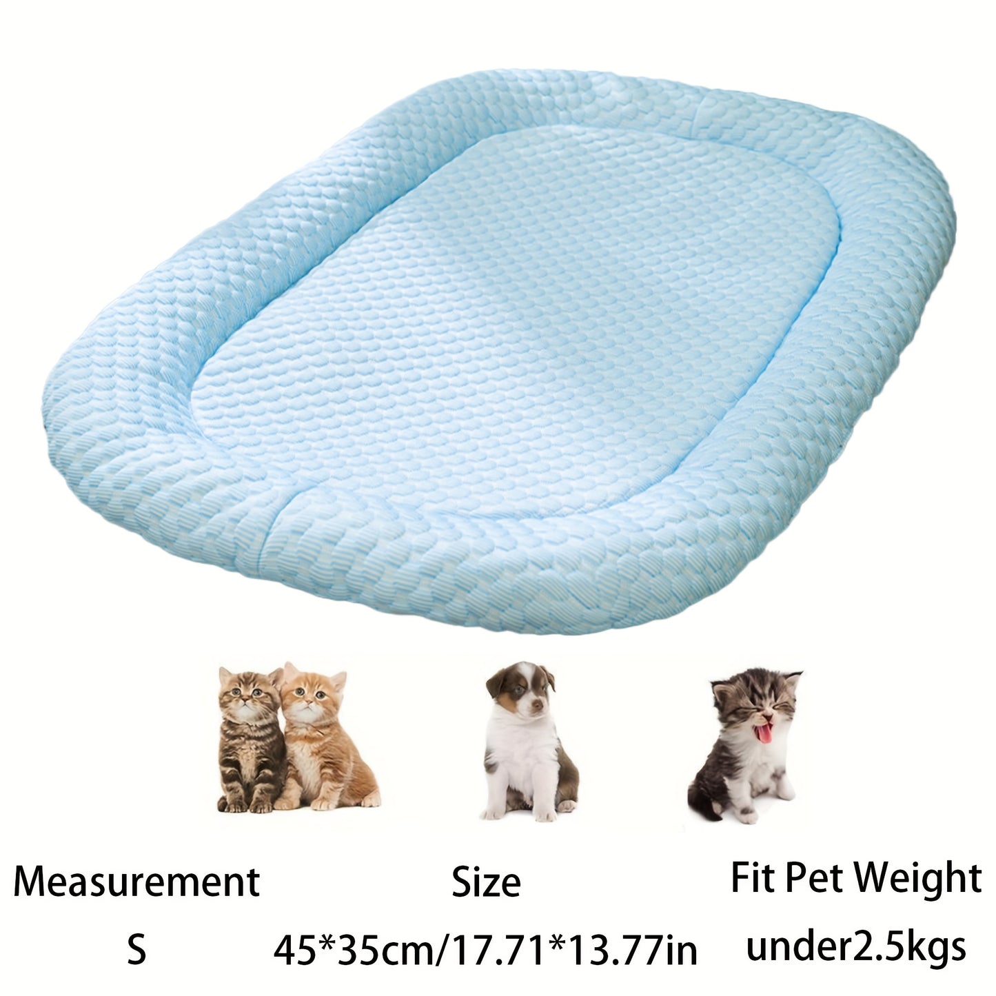 Light Blue Washable Summer Cooling Mat for Dogs - Cool Bean Pad for Pets When Going Out, Car Pet Cooling Pad, Breathable and Comfortable, Heat Dissipation and Ventilation, Kühlmatte Hund