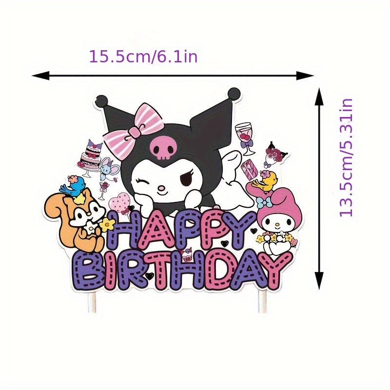 Sanrio Kulomi theme birthday party decoration big card insert card insert plug-in suitable for couples and friends party birthday holiday decoration supplies set