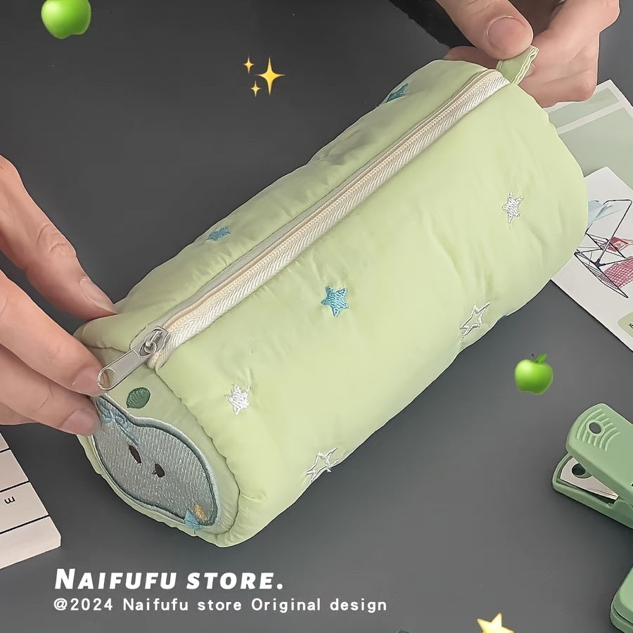 Pink Cat Pencil Case - Fluffy, Cute, High-Quality Fish Board Design, Large Capacity for Pens
