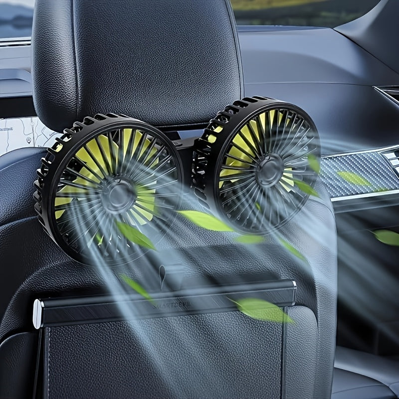 Premium Dual-Head Car Fan with USB Interface