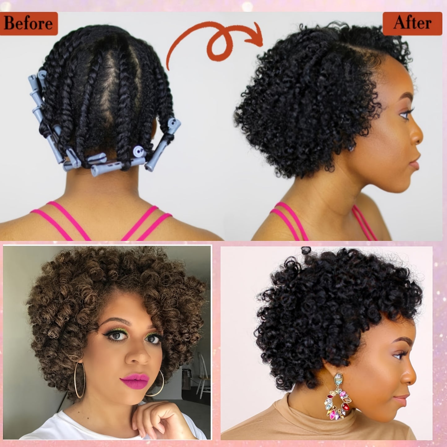 Manual Curling Rods Set, 40pcs/20pcs/10pcs Combination Pack, Perm Rods for Natural Hair, Cold Wave Rods Hair Rollers for Women, Hair Curling Rods for Long Medium Small Hair, Curler Styling DIY Hairdressing Tools,