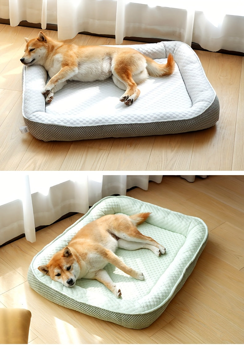 Cooling Ice Fabric Pet Bed for Small & Medium Dogs & Cats - Removable Washable Summer Cooling Pad, Breathable Non-Electric Comfort for Hot Weather, Indoor Pet Rest | Cozy Pet Bed | Functional Pet Accessory