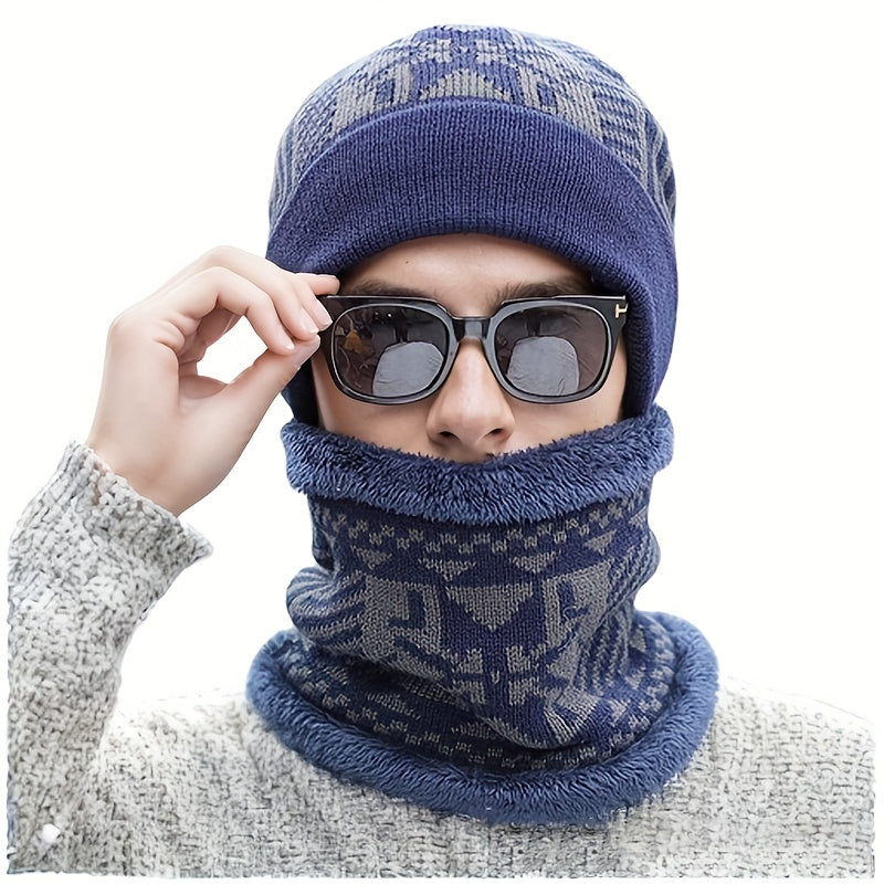 2pcs Men's Hat+Scarf Autumn