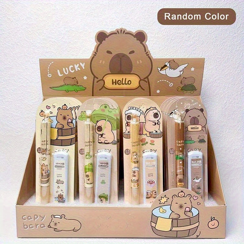 1pc Capybara Series High-Value Automatic Pencil Set, 0.5mm, Suitable for Office and School Stationery, School and Office Supplies, Back-to-School Essentials, Ideal Choice for Thanksgiving, Halloween, Christmas