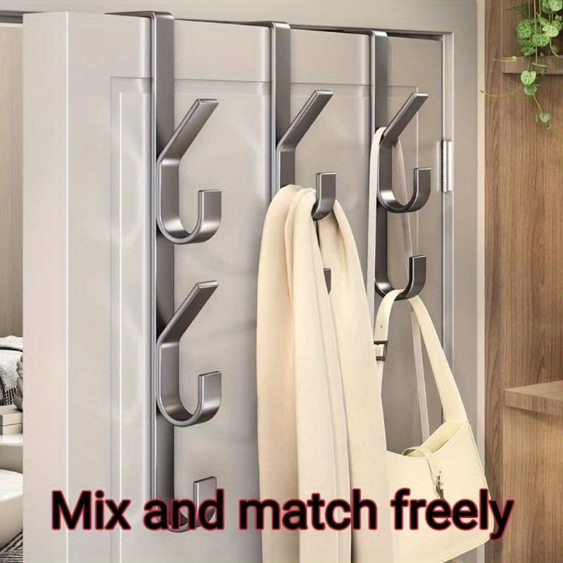 Stainless Steel Hooks Space-Saving Stainless Steel Over-the-Door Hooks.