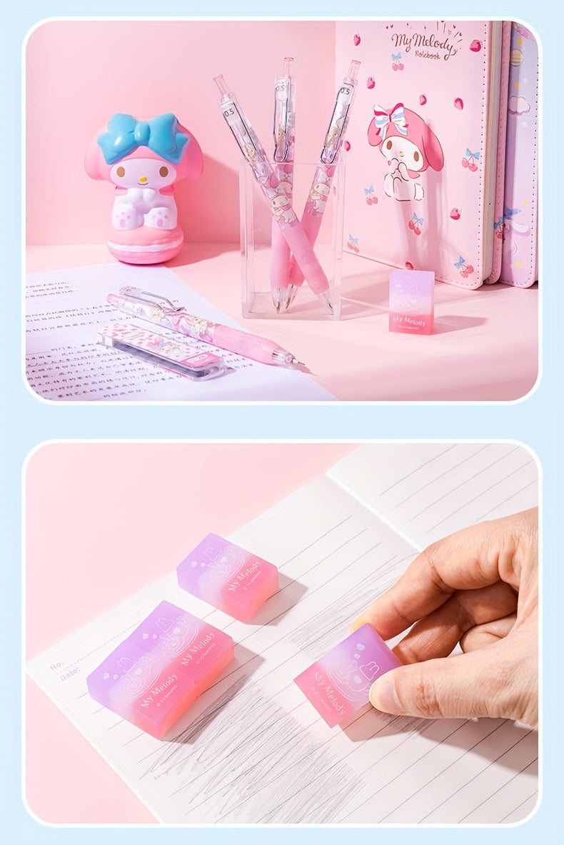 For Hello Kitty Sanrio Character 0.5Mm Automatic Pencil Set with Eraser And Lead, Featuring a Small Magic Dot Automatic Pencil Set.