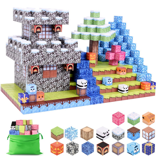 International Day Gifts, Creative Magnetic Toys, Magnet Toy Set, Cube Architectural Toys Christmas Halloween Gift the best gift for kids - 100pcs Magnetic Building Block