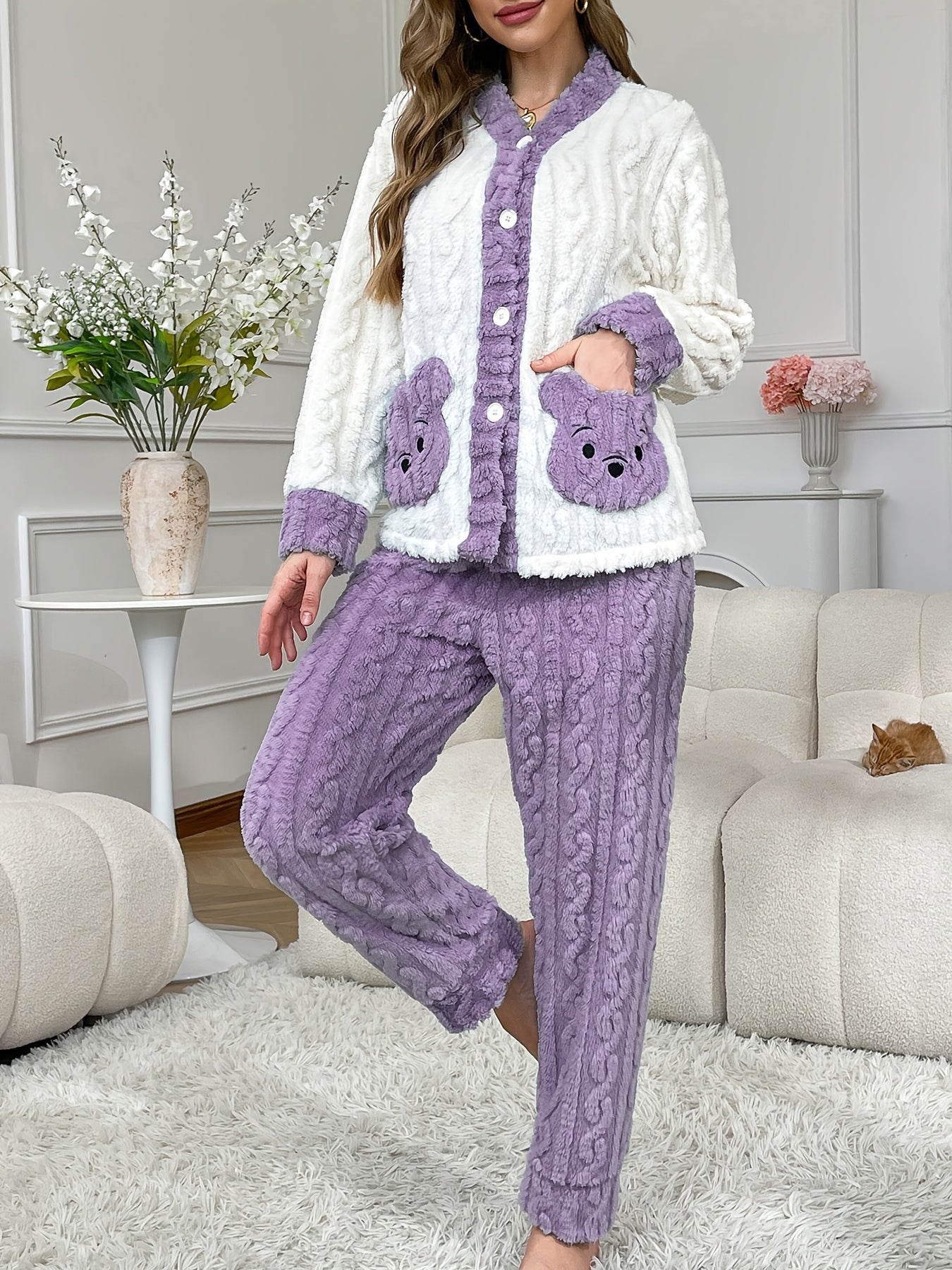 Autumn/Winter New 's Pajama Set, Long Sleeve & Legs