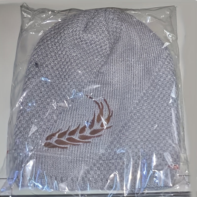 Unisex Floral Print Knit Beanie