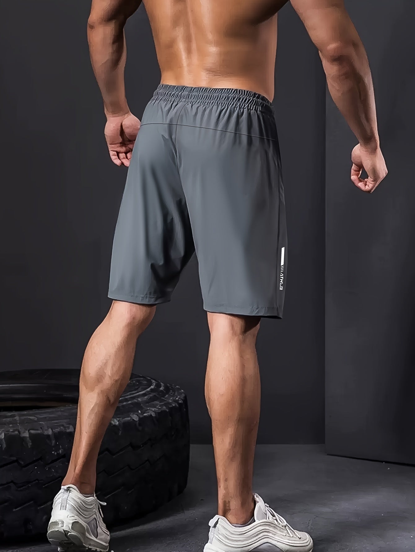 Men's Navy Drawstring Outdoor Shorts with Zippers