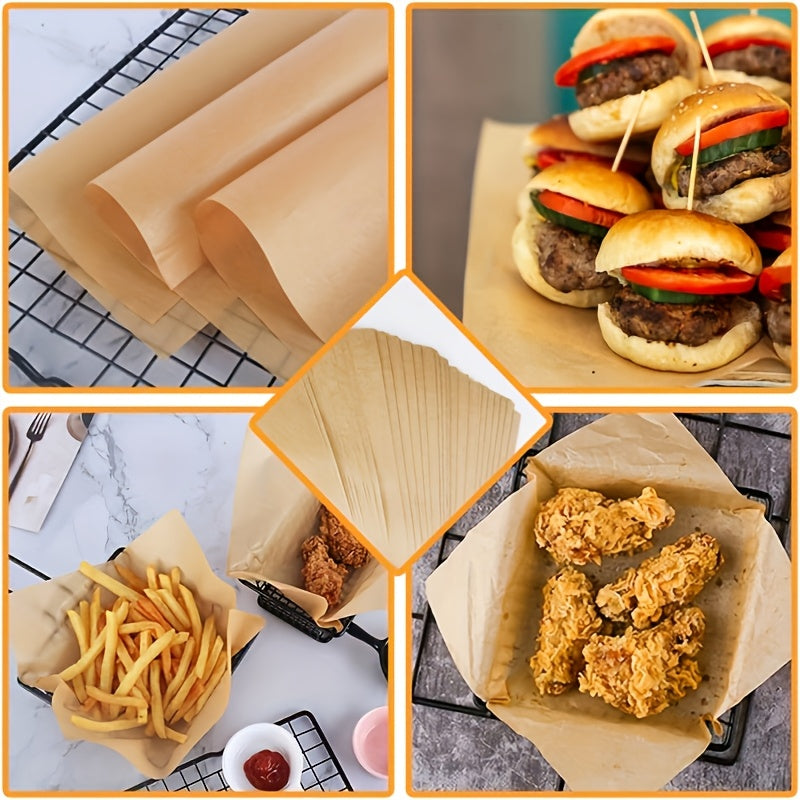 50pcs Pre-Cut Non-Stick Paper Baking Sheets - 9 x 13 Inch Unbleached Sheets for Half Sheet Pans, Perfect for Baking, Cooking, Grilling, Air Fryer, Steaming and More